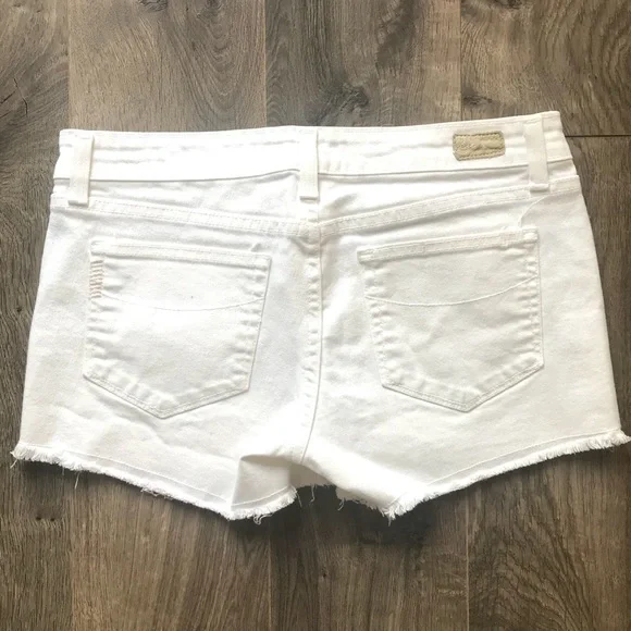 Paige White Fringed Denim Shorts - Picture 5 of 7
